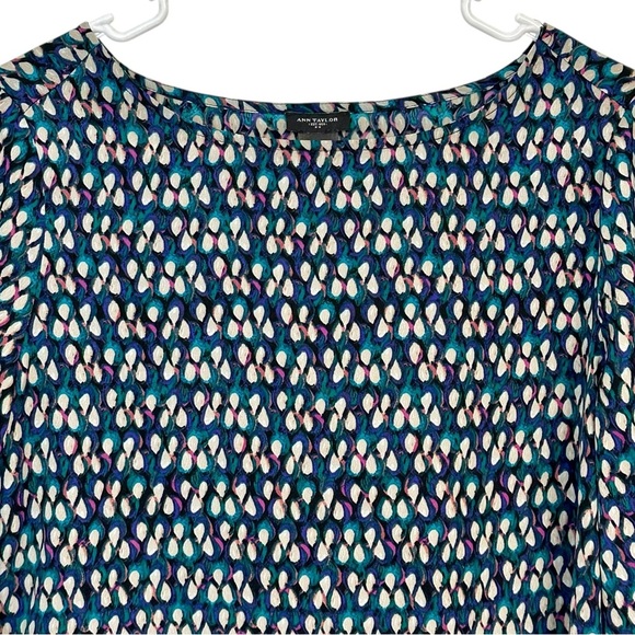 Ann Taylor Colorful Teal Blouse Top Shirt XS - Picture 5 of 10